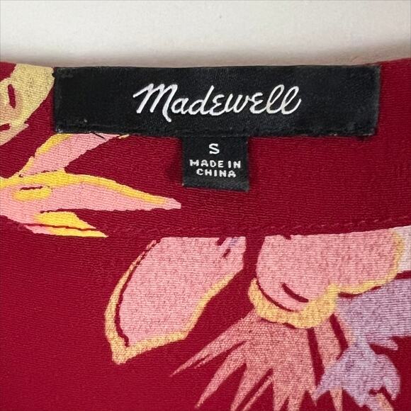 Madewell Novel Mini Shift Dress in Bird of Paradise Red Size Small - Picture 5 of 6